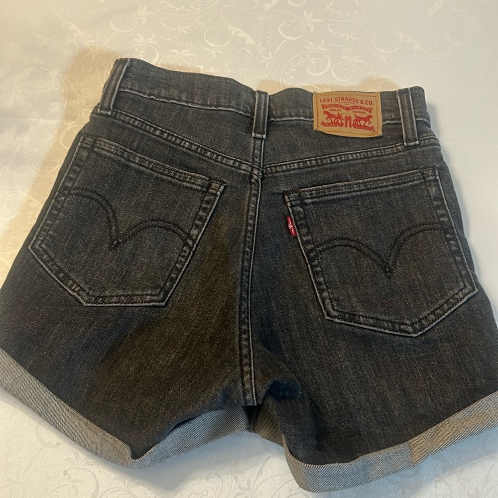 Levi's Black Washed Denim Shorts